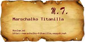 Marschalko Titanilla névjegykártya